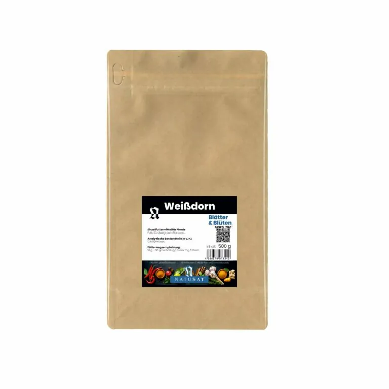 Natusat Weißdornblätter mit Blüten geschnitten 500 g – Packshot